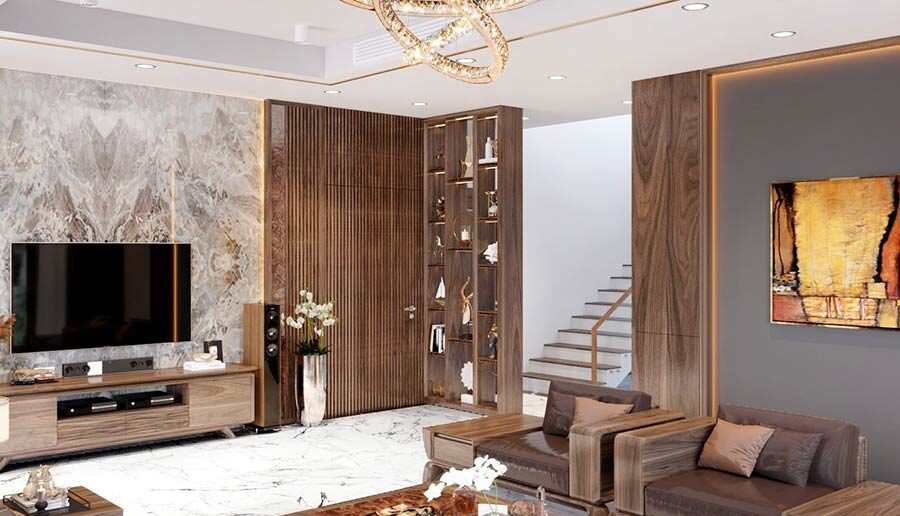 Dự án biệt thự nội thất gỗ óc chó – Mr.Huy (Hải Dương)