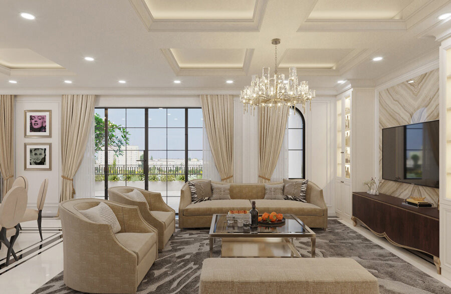 Thiết kế nội thất nhà phố tân cổ điển Mr.Hà – Nội thất Wyn Eco Hải Dương