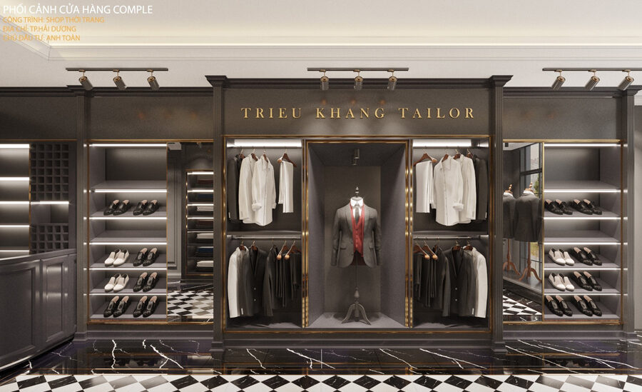 Thiết kế – Thi công cửa hàng Triệu Khang Tailor tại Hải Dương