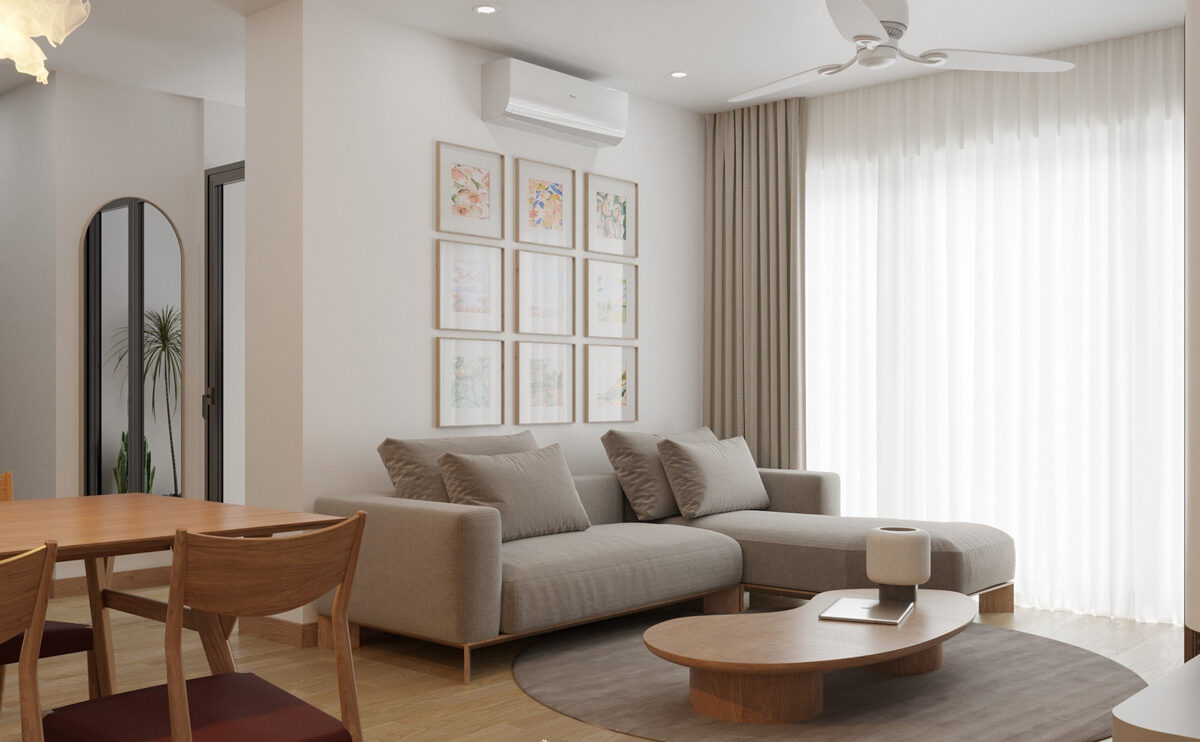 Nội thất chung cư 2 căn đập thông 80m2 | LightHouse – Ecorivers Hải Dương